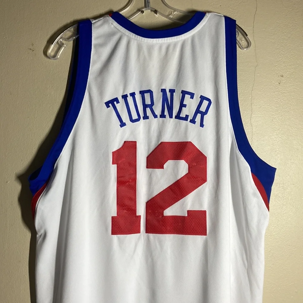 Sixers Evan Turner 2010 Adidas 2010 sz L Length+ 2 Stitched Jersey - Picture 3 of 13